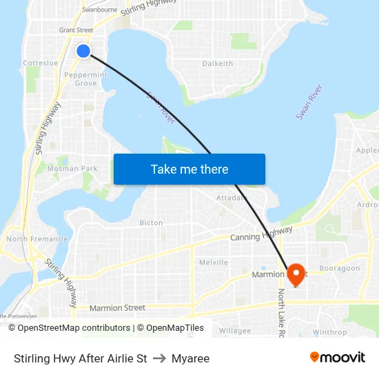 Stirling Hwy After Airlie St to Myaree map