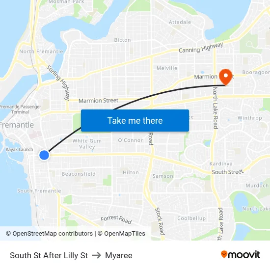South St After Lilly St to Myaree map