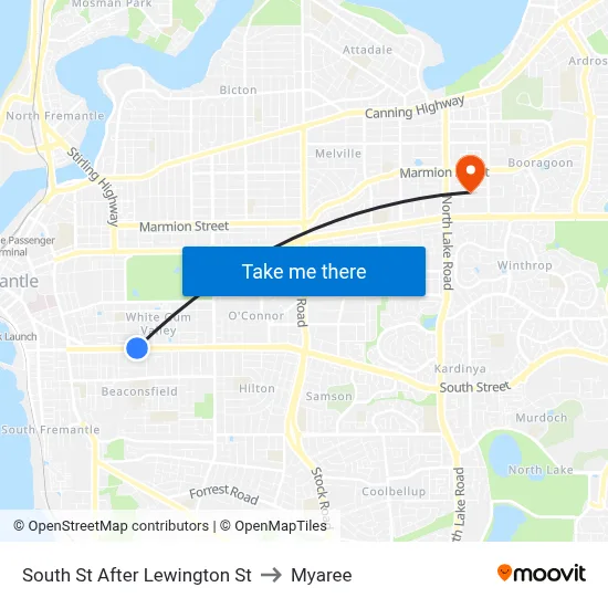 South St After Lewington St to Myaree map