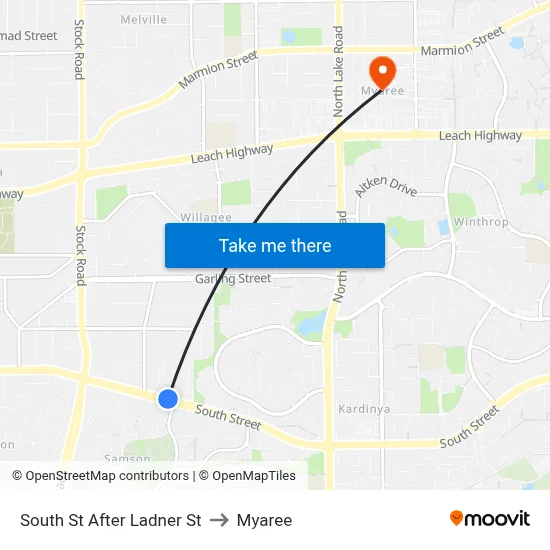 South St After Ladner St to Myaree map