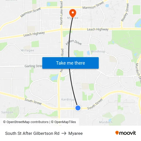 South St After Gilbertson Rd to Myaree map