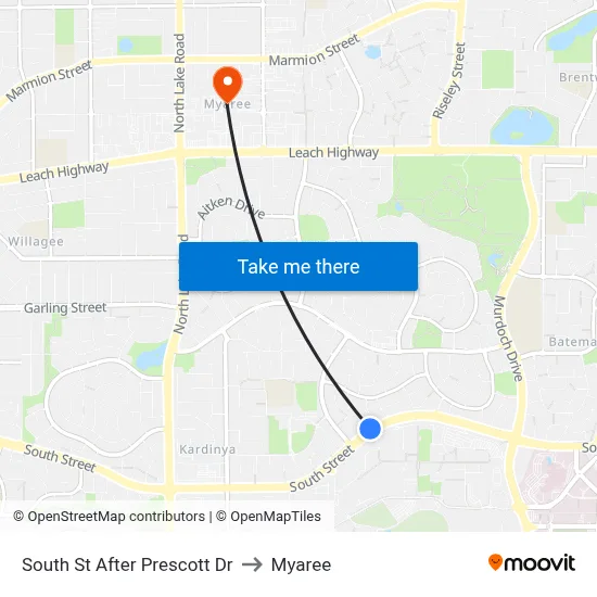 South St After Prescott Dr to Myaree map