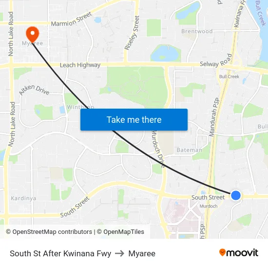 South St After Kwinana Fwy to Myaree map