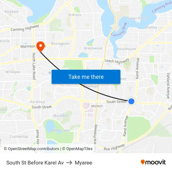 South St Before Karel Av to Myaree map