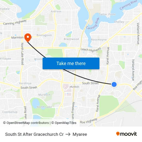 South St After Gracechurch Cr to Myaree map