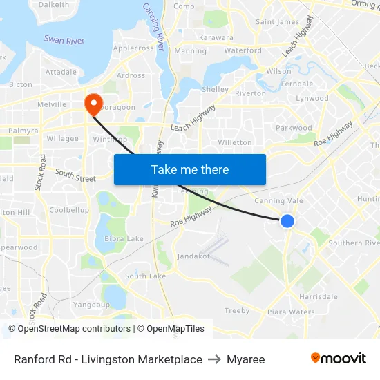 Ranford Rd - Livingston Marketplace to Myaree map