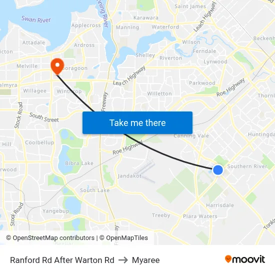 Ranford Rd After Warton Rd to Myaree map