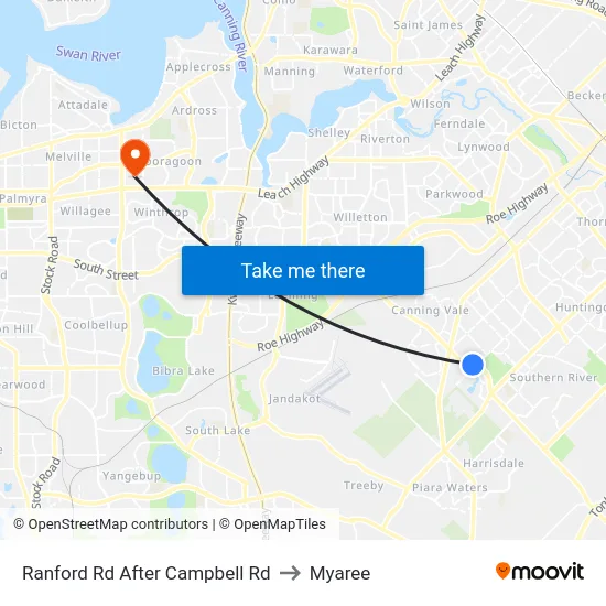 Ranford Rd After Campbell Rd to Myaree map