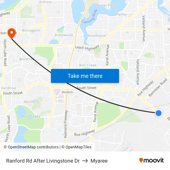 Ranford Rd After Livingstone Dr to Myaree map