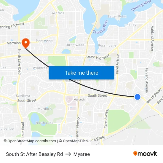 South St After Beasley Rd to Myaree map