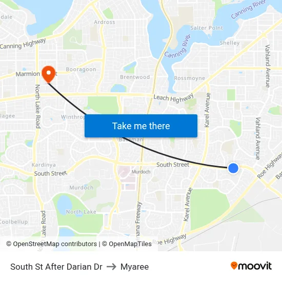 South St After Darian Dr to Myaree map