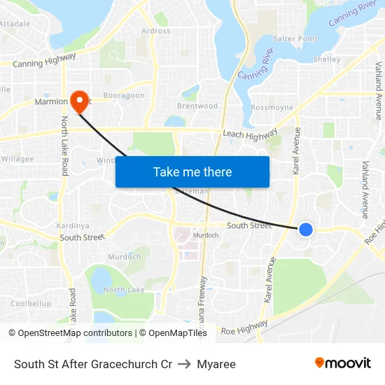 South St After Gracechurch Cr to Myaree map