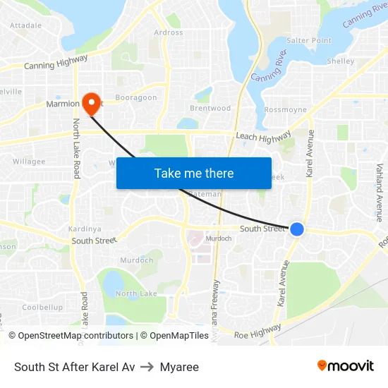 South St After Karel Av to Myaree map