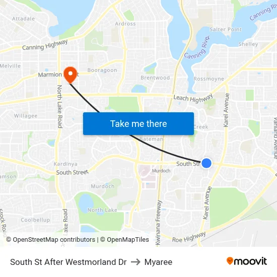South St After Westmorland Dr to Myaree map