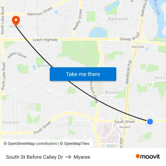 South St Before Calley Dr to Myaree map