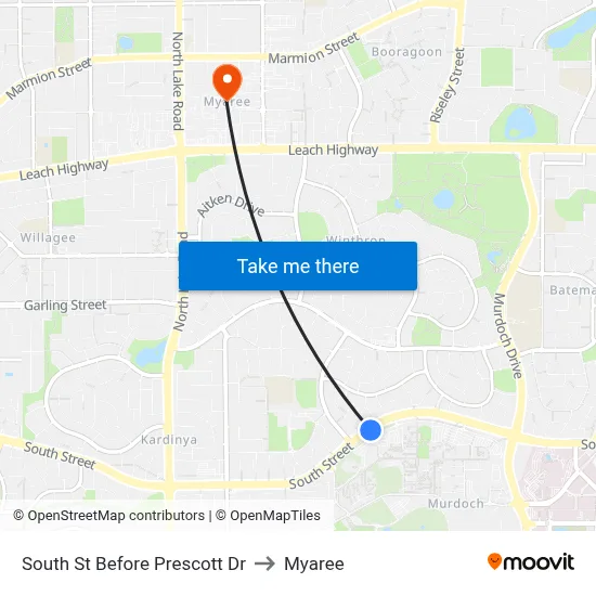 South St Before Prescott Dr to Myaree map