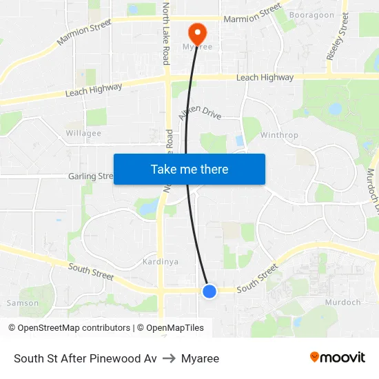 South St After Pinewood Av to Myaree map