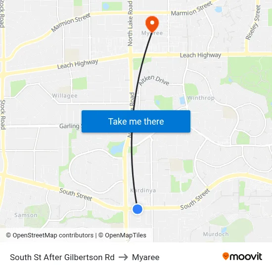 South St After Gilbertson Rd to Myaree map