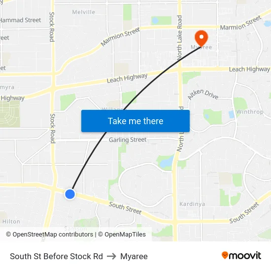 South St Before Stock Rd to Myaree map