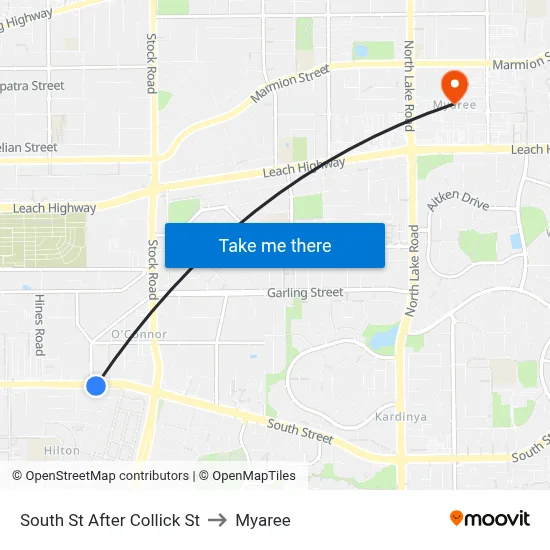 South St After Collick St to Myaree map