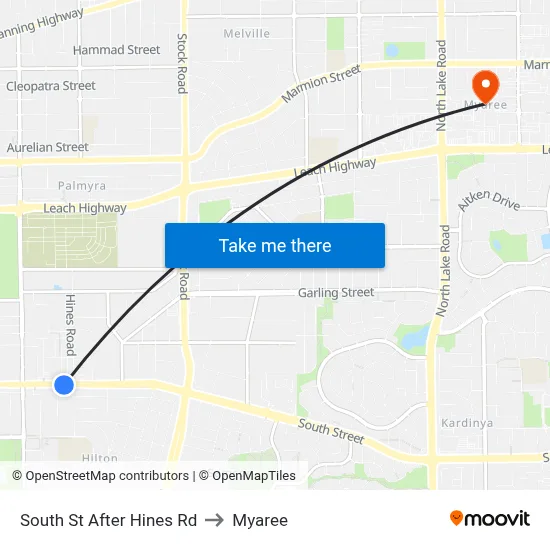 South St After Hines Rd to Myaree map