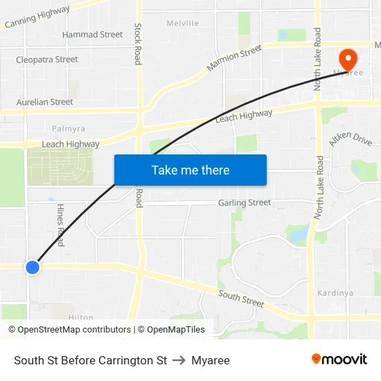South St Before Carrington St to Myaree map