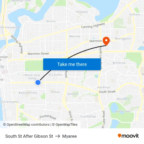 South St After Gibson St to Myaree map