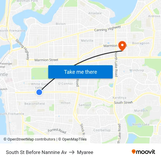 South St Before Nannine Av to Myaree map