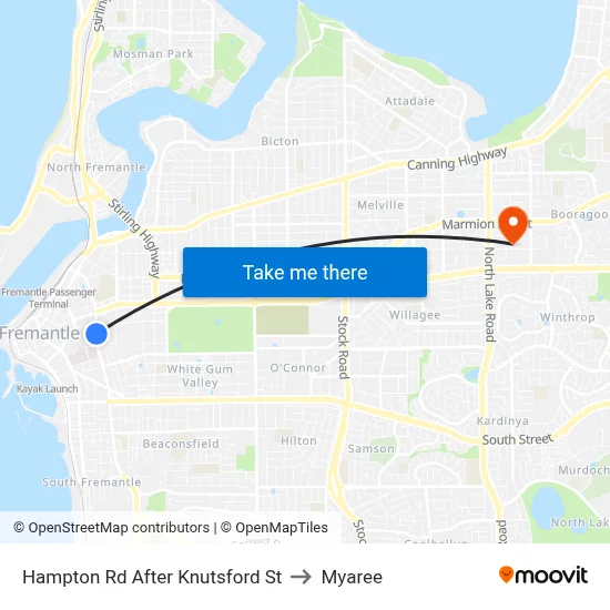 Hampton Rd After Knutsford St to Myaree map