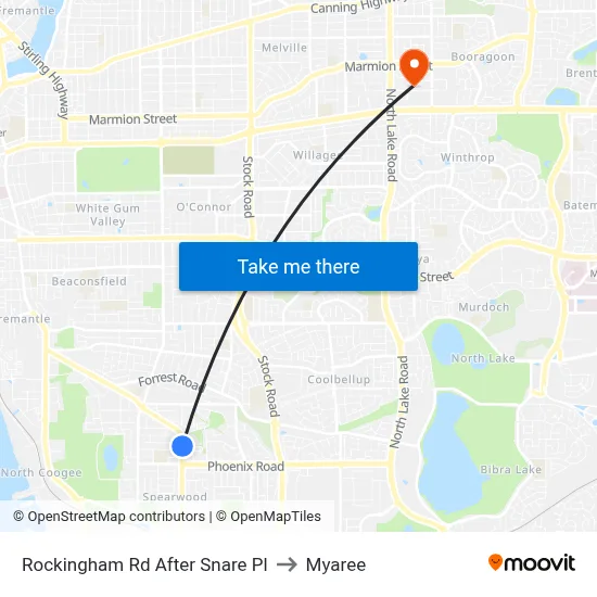 Rockingham Rd After Snare Pl to Myaree map