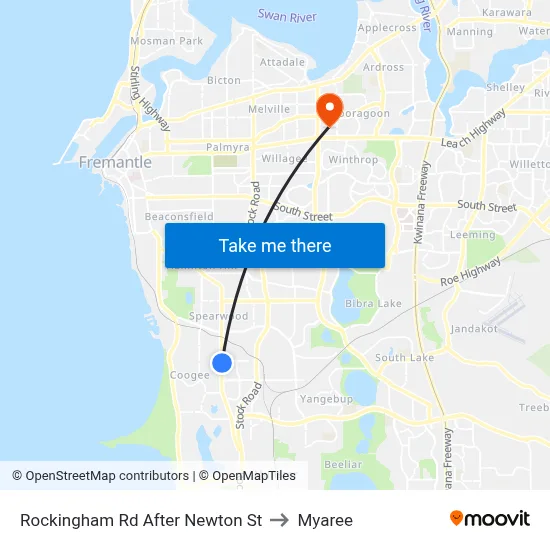 Rockingham Rd After Newton St to Myaree map
