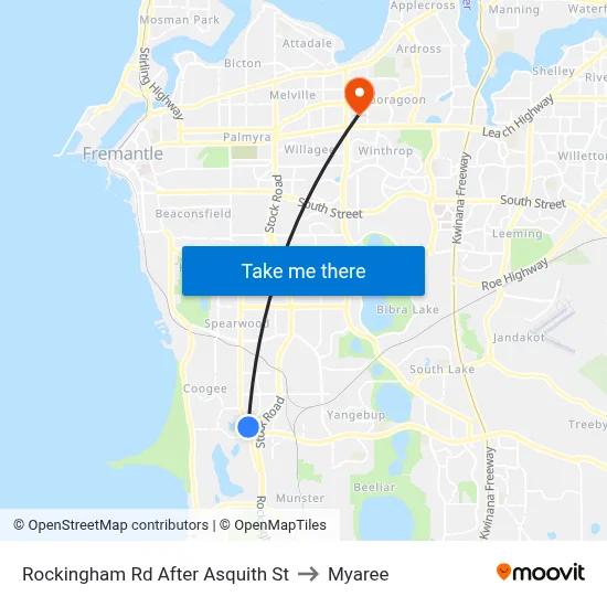 Rockingham Rd After Asquith St to Myaree map