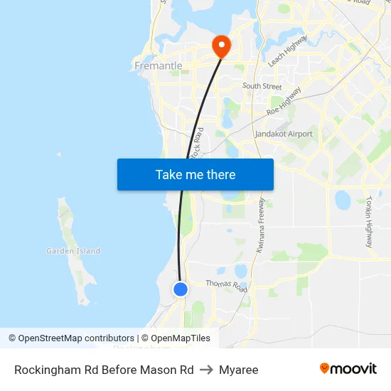 Rockingham Rd Before Mason Rd to Myaree map