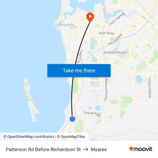 Patterson Rd Before Richardson St to Myaree map