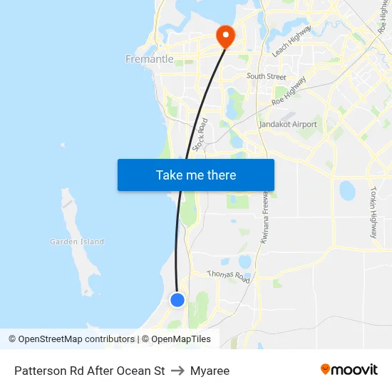 Patterson Rd After Ocean St to Myaree map