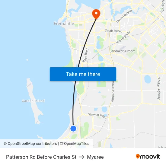 Patterson Rd Before Charles  St to Myaree map