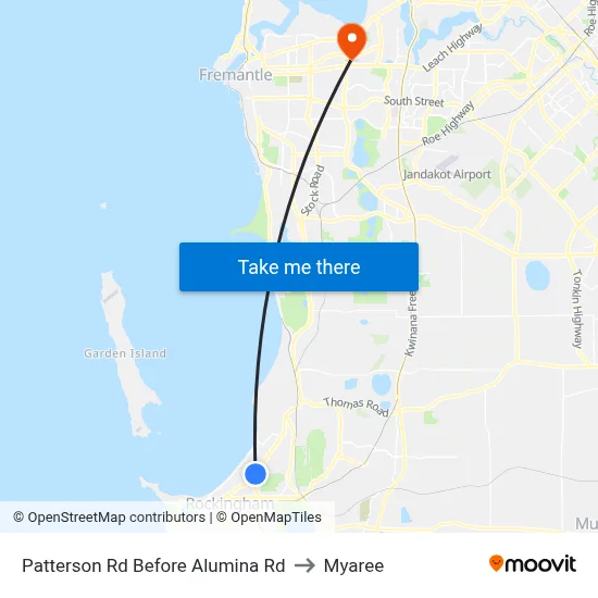 Patterson Rd Before Alumina Rd to Myaree map