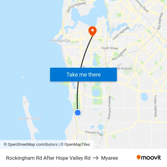 Rockingham Rd After Hope Valley Rd to Myaree map