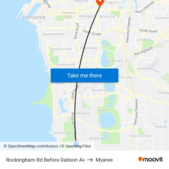 Rockingham Rd Before Dalison Av to Myaree map