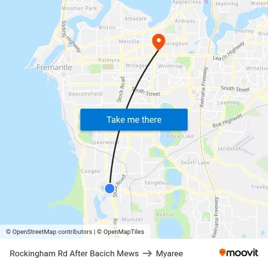 Rockingham Rd After Bacich Mews to Myaree map