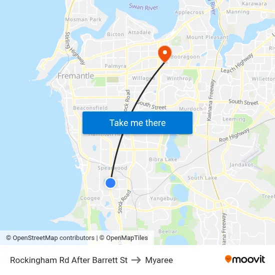 Rockingham Rd After Barrett St to Myaree map