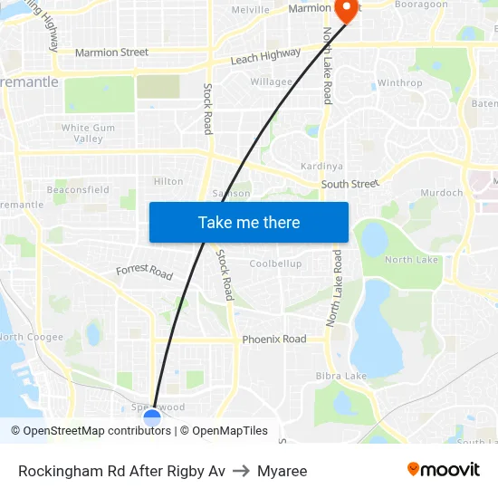 Rockingham Rd After Rigby Av to Myaree map