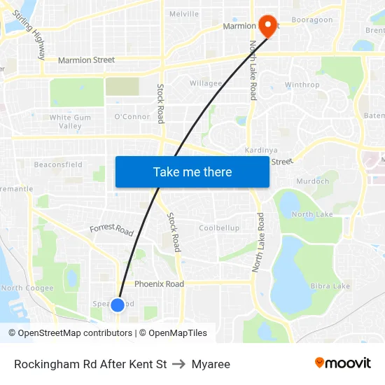 Rockingham Rd After Kent St to Myaree map