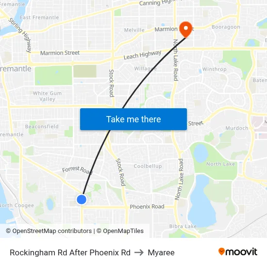 Rockingham Rd After Phoenix Rd to Myaree map