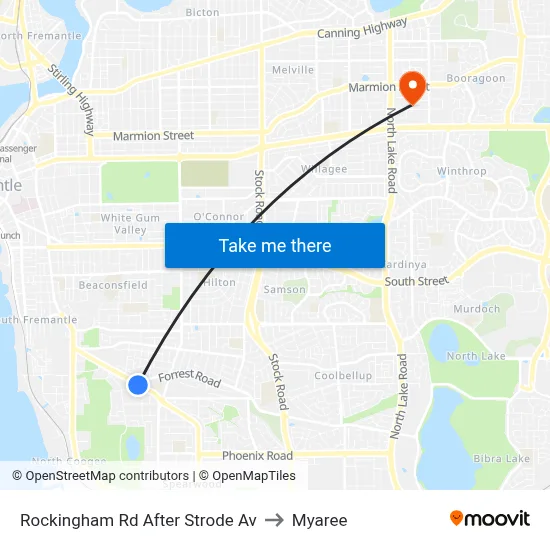 Rockingham Rd After Strode Av to Myaree map