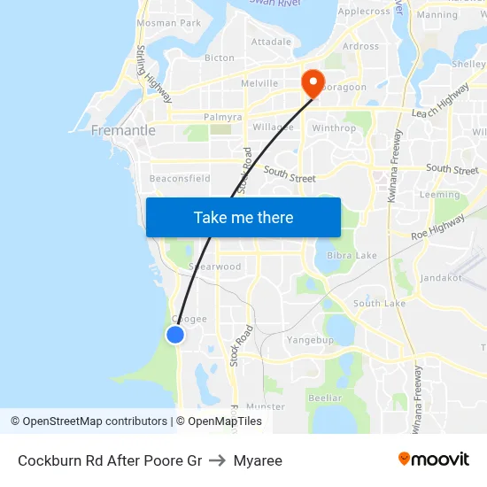 Cockburn Rd After Poore Gr to Myaree map