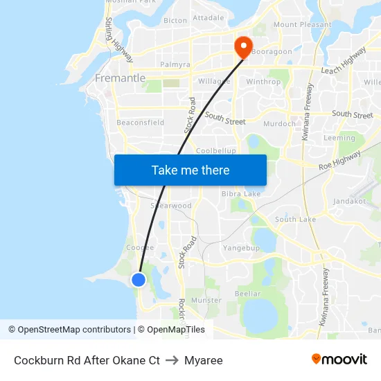 Cockburn Rd After Okane Ct to Myaree map