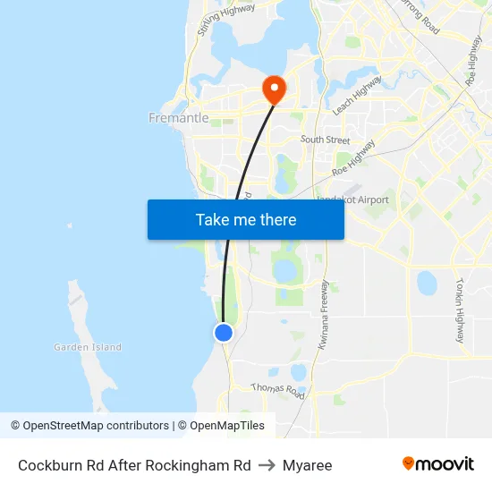 Cockburn Rd After Rockingham Rd to Myaree map