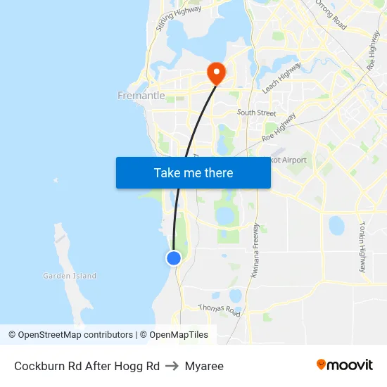 Cockburn Rd After Hogg Rd to Myaree map