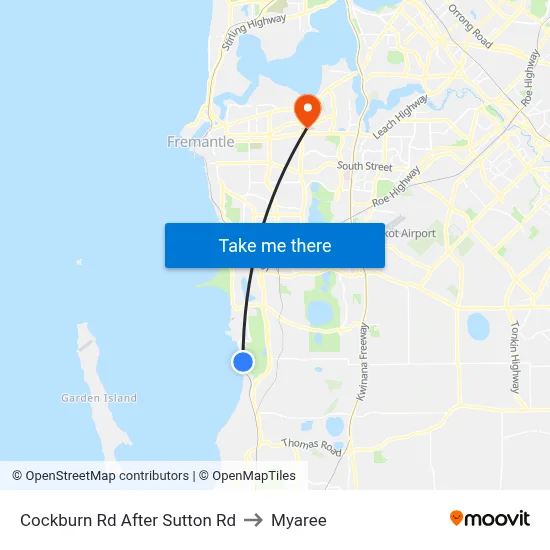 Cockburn Rd After Sutton Rd to Myaree map